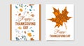 Thanksgiving cards collection. Royalty Free Stock Photo